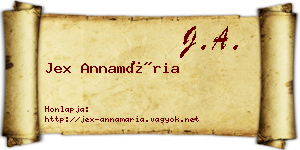 Jex Annamária névjegykártya